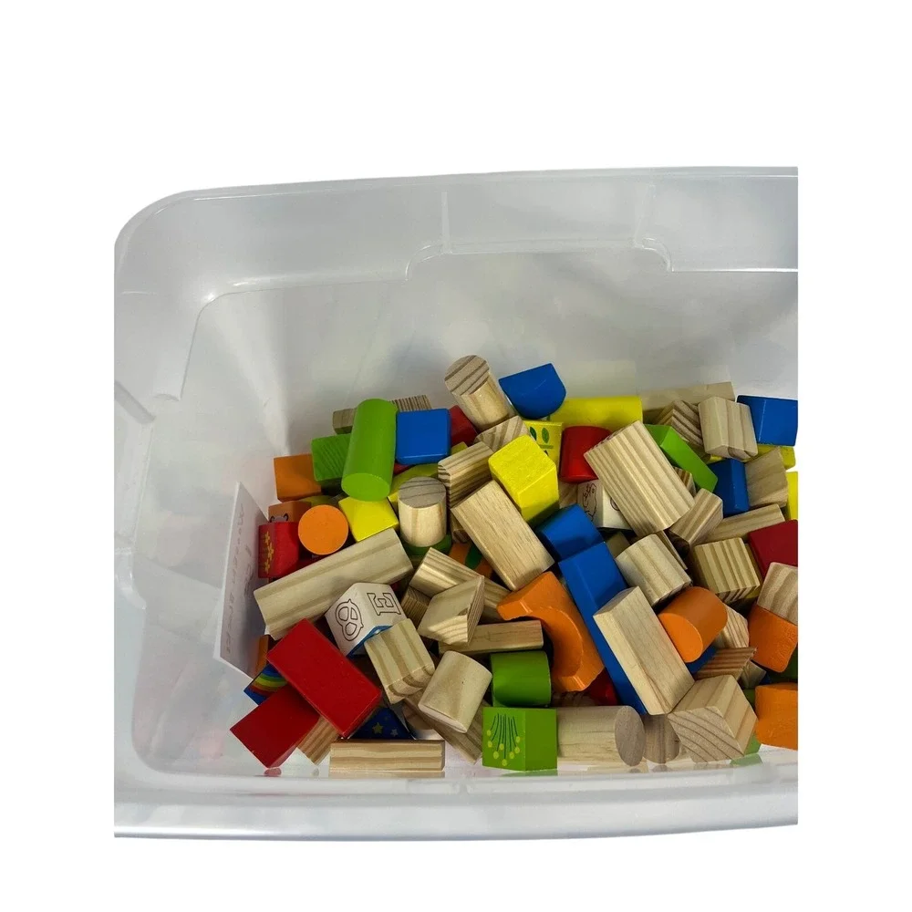 Wooden Building Blocks Toy Set Colorful Educational‎ STEM Learning Blocks